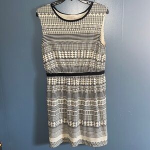 🌞LOFT Sleeveless MIDI Dress w/Liner •M•Black & Tan